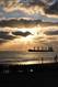 ship with sunset